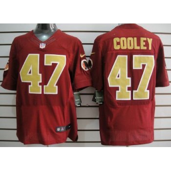 Nike Washington Redskins #47 Chris Cooley Red With Gold Elite Jersey