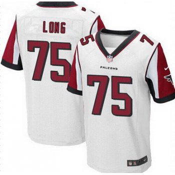 Men's Atlanta Falcons #75 Jake Long White Road NFL Nike Elite Jersey