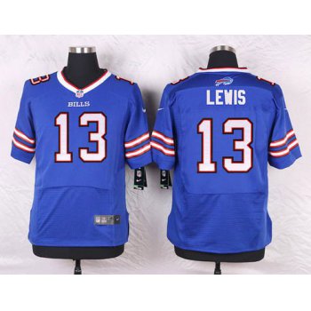 Men's Buffalo Bills #13 Dez Lewis Royal Blue Team Color NFL Nike Elite Jerse