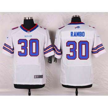 Men's Buffalo Bills #30 Bacarri Rambo White Road NFL Nike Elite Jersey