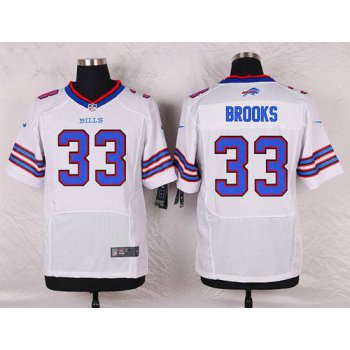 Men's Buffalo Bills #33 Ron Brooks White Road NFL Nike Elite Jersey