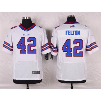 Men's Buffalo Bills #42 Jerome Felton White Road NFL Nike Elite Jersey