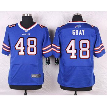 Men's Buffalo Bills #48 MarQueis Gray Royal Blue Team Color NFL Nike Elite Jersey