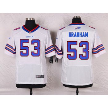 Men's Buffalo Bills #53 Nigel Bradham White Road NFL Nike Elite Jersey