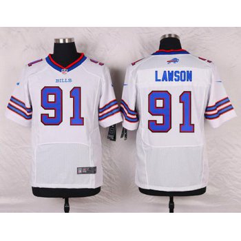 Men's Buffalo Bills #91 Manny Lawson White Road NFL Nike Elite Jersey