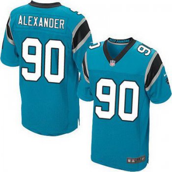 Men's Carolina Panthers #90 Frank Alexander Light Blue Alternate NFL Nike Elite Jersey