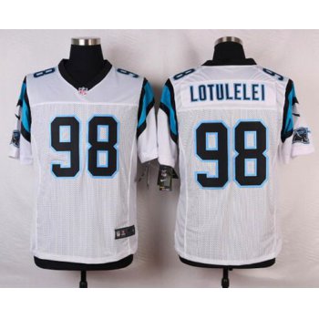 Men's Carolina Panthers #98 Star Lotulelei White Road NFL Nike Elite Jersey