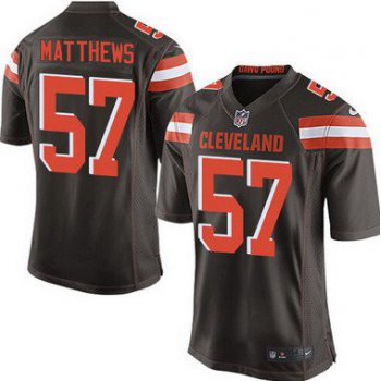 Men's Cleveland Browns #57 Clay Matthews Brown Team Color 2015 NFL Nike Elite Jersey