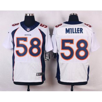 Men's Denver Broncos #58 Von Miller White Road NFL Nike Elite Jersey