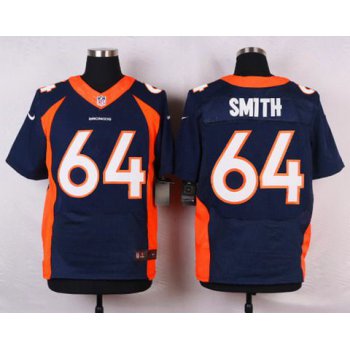 Men's Denver Broncos #64 Shelley Smith Navy Blue Alternate NFL Nike Elite Jersey