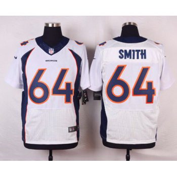 Men's Denver Broncos #64 Shelley Smith White Road NFL Nike Elite Jersey