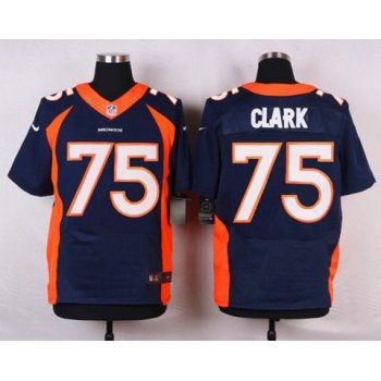 Men's Denver Broncos #75 Chris Clark Navy Blue Alternate NFL Nike Elite Jersey