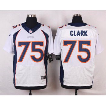 Men's Denver Broncos #75 Chris Clark White Road NFL Nike Elite Jersey