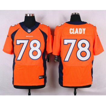 Men's Denver Broncos #78 Ryan Clady Orange Team Color NFL Nike Elite Jersey