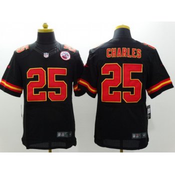 Nike Kansas City Chiefs #25 Jamaal Charles Black Elite Jersey