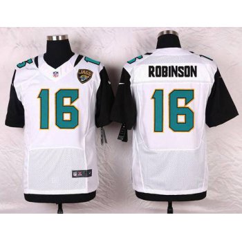 Men's Jacksonville Jaguars #16 Denard Robinson White Road NFL Nike Elite Jersey