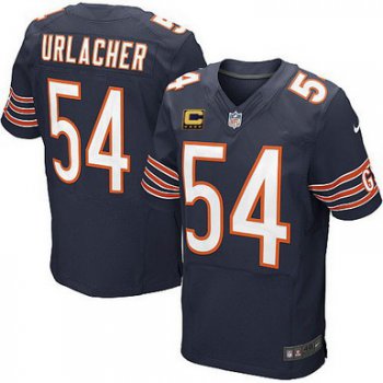 Nike Chicago Bears #54 Brian Urlacher Blue C Patch Elite Jersey