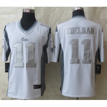 Nike New England Patriots #11 Julian Edelman Platinum White Limited Jersey