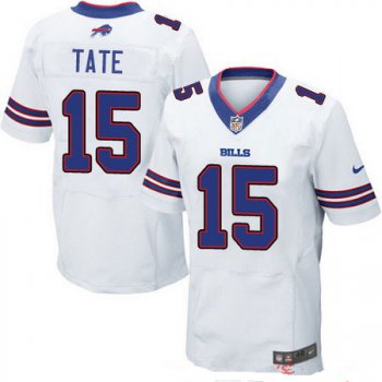 Men's Buffalo Bills #15 Brandon Tate White Road Stitched NFL Nike Elite Jersey