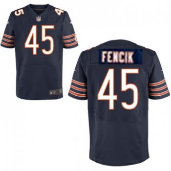 Men's Chicago Bears #45 Gary Fencik Navy Blue Team Color NFL Nike Elite Jersey