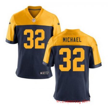 Men's Green Bay Packers #32 Christine Michael Navy Blue Gold Alternate Stitched NFL Nike Elite Jersey