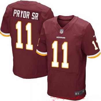 Men's Washington Redskins #11 Terrelle Pryor Sr Burgundy Red Team Color Stitched NFL Nike Elite Jersey