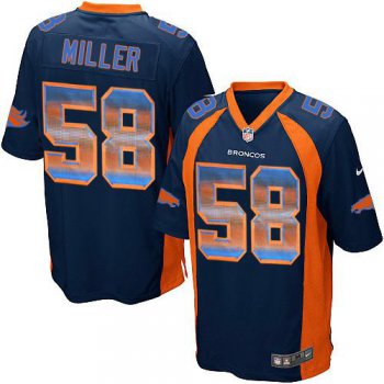 Nike Broncos #58 Von Miller Navy Blue Alternate Men's Stitched NFL Limited Strobe Jersey