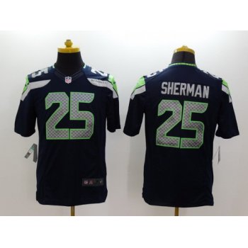 Nike Seattle Seahawks #25 Richard Sherman Navy Blue Limited Jersey