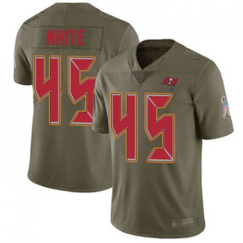 Buccaneers #45 Devin White Olive Men's Stitched Football Limited 2017 Salute To Service Jersey