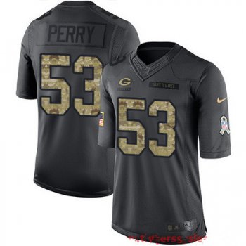 Men's Green Bay Packers #53 Nick Perry Black Anthracite 2016 Salute To Service Stitched NFL Nike Limited Jersey