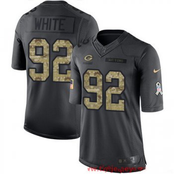 Men's Green Bay Packers #92 Reggie White Black Anthracite 2016 Salute To Service Stitched NFL Nike Limited Jersey