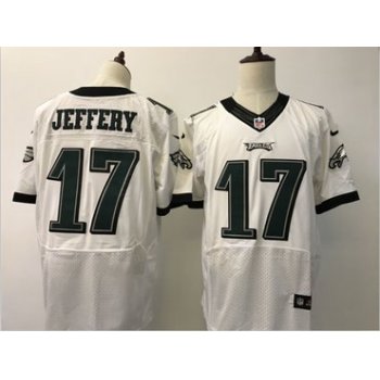 Men's Philadelphia Eagles #17 Alshon Jeffery White Road Stitched NFL Nike Elite Jersey