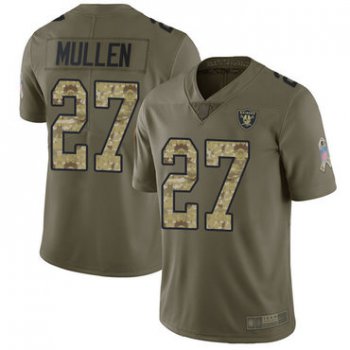 Raiders #27 Trayvon Mullen Olive Camo Men's Stitched Football Limited 2017 Salute To Service Jersey