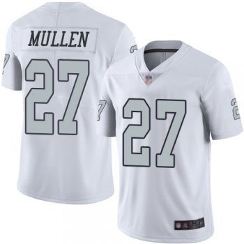 Raiders #27 Trayvon Mullen White Men's Stitched Football Limited Rush Jersey