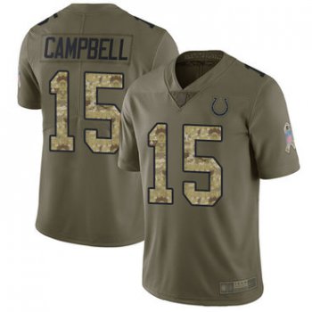 Colts #15 Parris Campbell Olive Camo Men's Stitched Football Limited 2017 Salute To Service Jersey