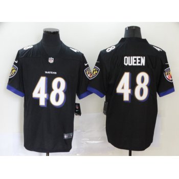 Men's Baltimore Ravens #48 Patrick Queen Black 2020 Vapor Untouchable Stitched NFL Nike Limited Jersey