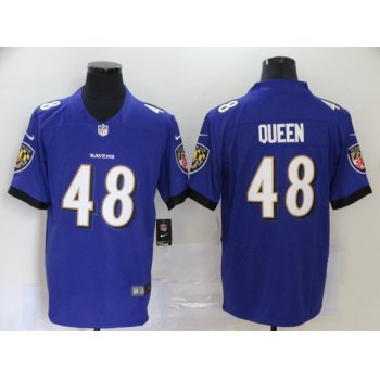 Men's Baltimore Ravens #48 Patrick Queen Purple 2020 Vapor Untouchable Stitched NFL Nike Limited Jersey