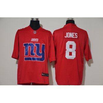 Men's New York Giants #8 Daniel Jones Red 2020 Big Logo Vapor Untouchable Stitched NFL Nike Fashion Limited Jersey