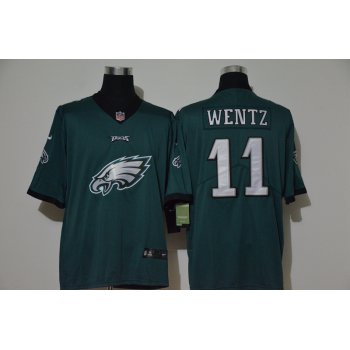 Men's Philadelphia Eagles #11 Carson Wentz Midnight Green 2020 Big Logo Vapor Untouchable Stitched NFL Nike Fashion Limited Jersey