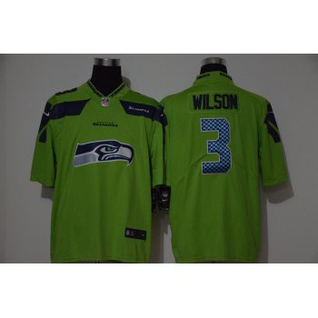 Men's Seattle Seahawks #3 Russell Wilson Green 2020 Big Logo Vapor Untouchable Stitched NFL Nike Fashion Limited Jersey