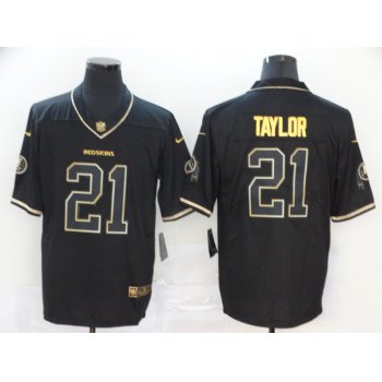 Men's Washington Redskins #21 Sean Taylor Black 100th Season Golden Edition Jersey