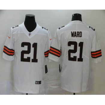 Men's Cleveland Browns #21 T.J. Ward White 2020 NEW Vapor Untouchable Stitched NFL Nike Limited Jersey