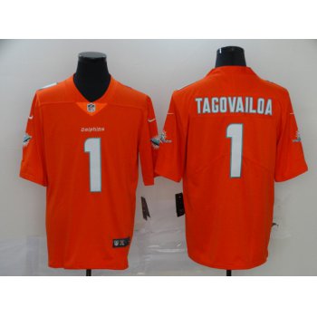 Men's Miami Dolphins #1 Tua Tagovailoa Orange 2020 Vapor Untouchable Stitched NFL Nike Limited Jersey