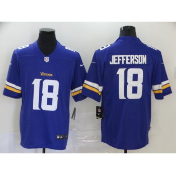 Men's Minnesota Vikings #18 Justin Jefferson Purple 2020 Vapor Untouchable Stitched NFL Nike Limited Jersey