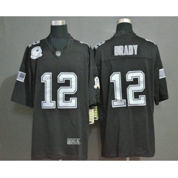 Men's New England Patriots #12 Tom Brady Black Olive 2019 Salute To Service Stitched NFL Nike Limited Jersey