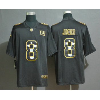 Men's New York Giants #8 Daniel Jones Jesus Faith Black Vapor Untouchable Stitched NFL Nike Limited Jersey