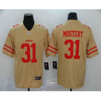 Men's San Francisco 49ers #31 Raheem Mostert Gold 2019 Inverted Legend Stitched NFL Nike Limited Jersey