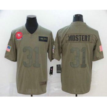 Men's San Francisco 49ers #31 Raheem Mostert NEW Olive 2019 Salute To Service Stitched NFL Nike Limited Jersey