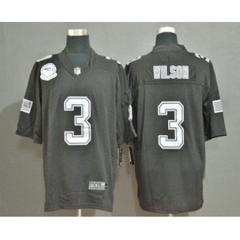 Men's Seattle Seahawks #3 Russell Wilson Black Olive 2019 Salute To Service Stitched NFL Nike Limited Jersey