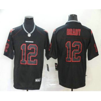 Men's Tampa Bay Buccaneers #12 Tom Brady 2020 Black Lights Out Color Rush Stitched NFL Nike Limited Jersey